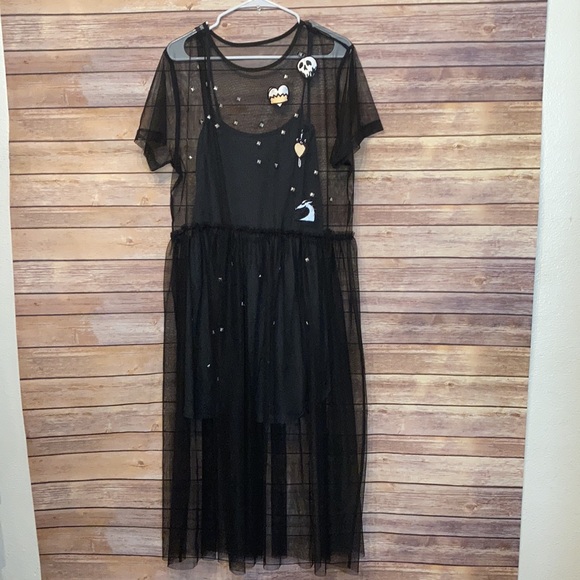 Disney Dresses & Skirts - Disney Black Sheer Dress with Embellishments